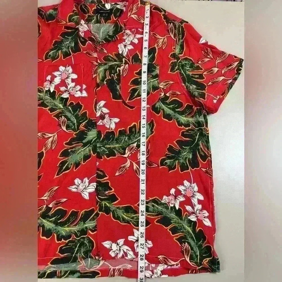 J Crew Camp Collar Hawaiian Aloha Shirt Mens Large Coconut Buttons 100% Viscose - Picture 5 of 10